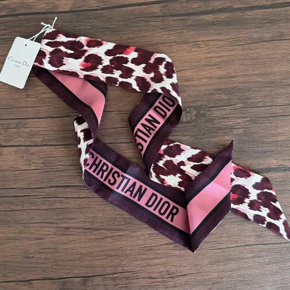 NEW DIOR Limited Edition Leopard Print Twilly - Picture 4 of 4